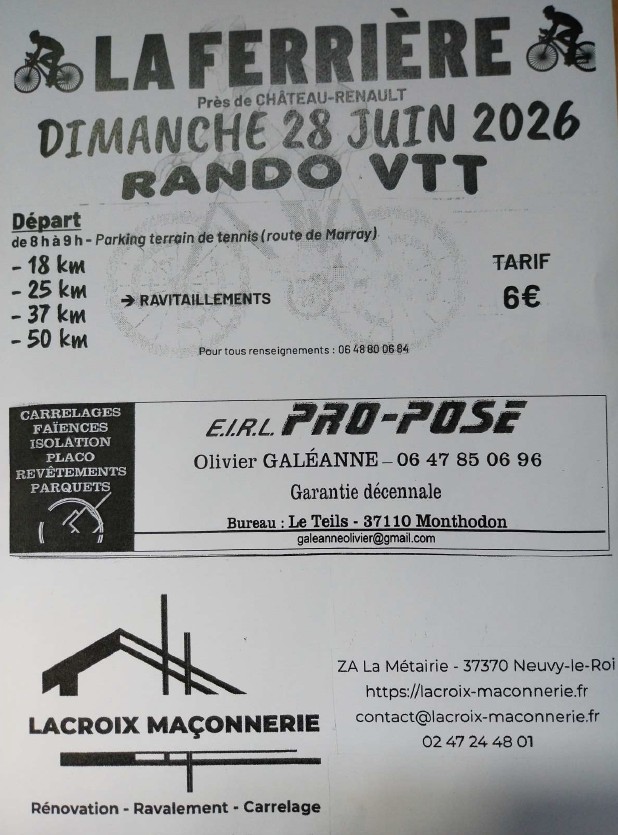 Affiche RANDO VTT LA FERRIERE